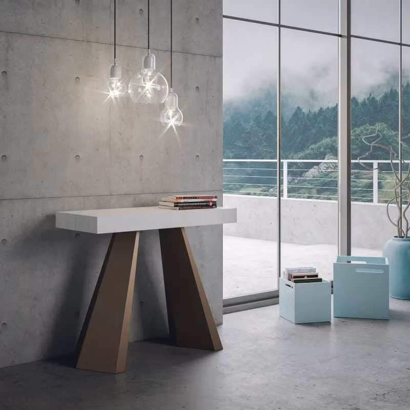Consolle allungabile Diamante con telaio Orso Itamoby Bianco Frassino L: 90 cm, P: 40/300 cm – 2