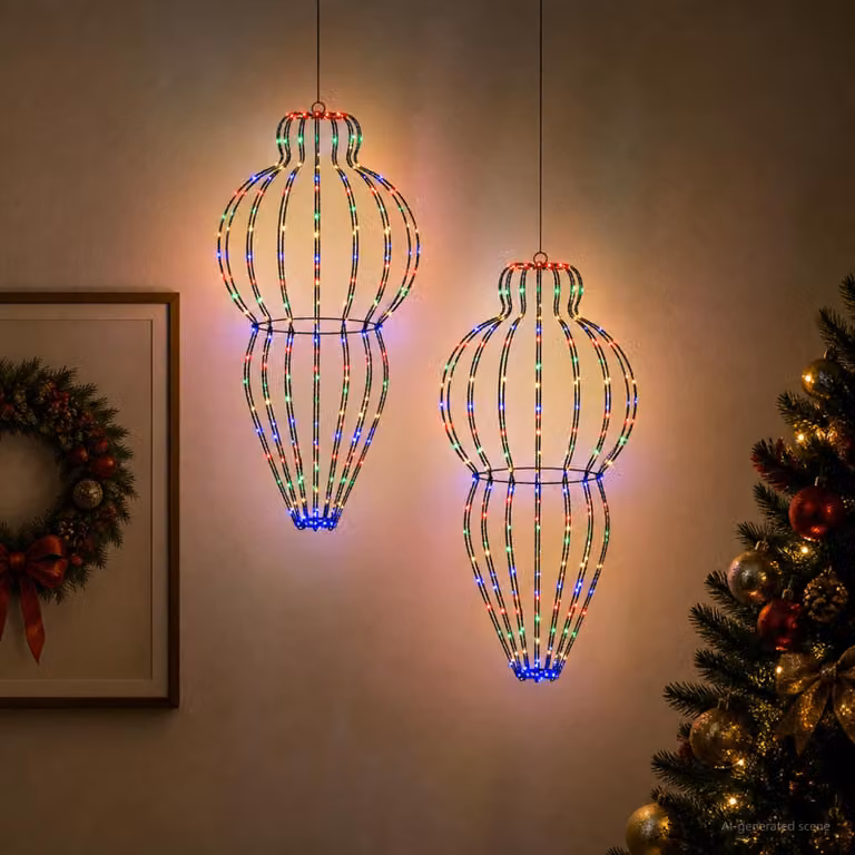 vidaXL Luce a punta di Natale 2 pz 640 LED Multicolore Ø 40 x 75 cm