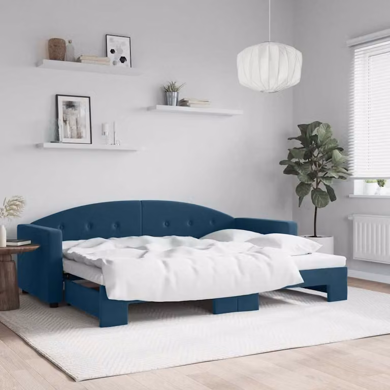 vidaXL Divano Letto con Letto Estraibile Blu 80x200 cm in Velluto