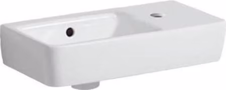 Geberit Handwaschbecken Renova Compact asym. m Hahnloch R mit ÜL 500x250mm weiß