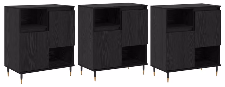 Sideboards 3 pcs Rovere Nero