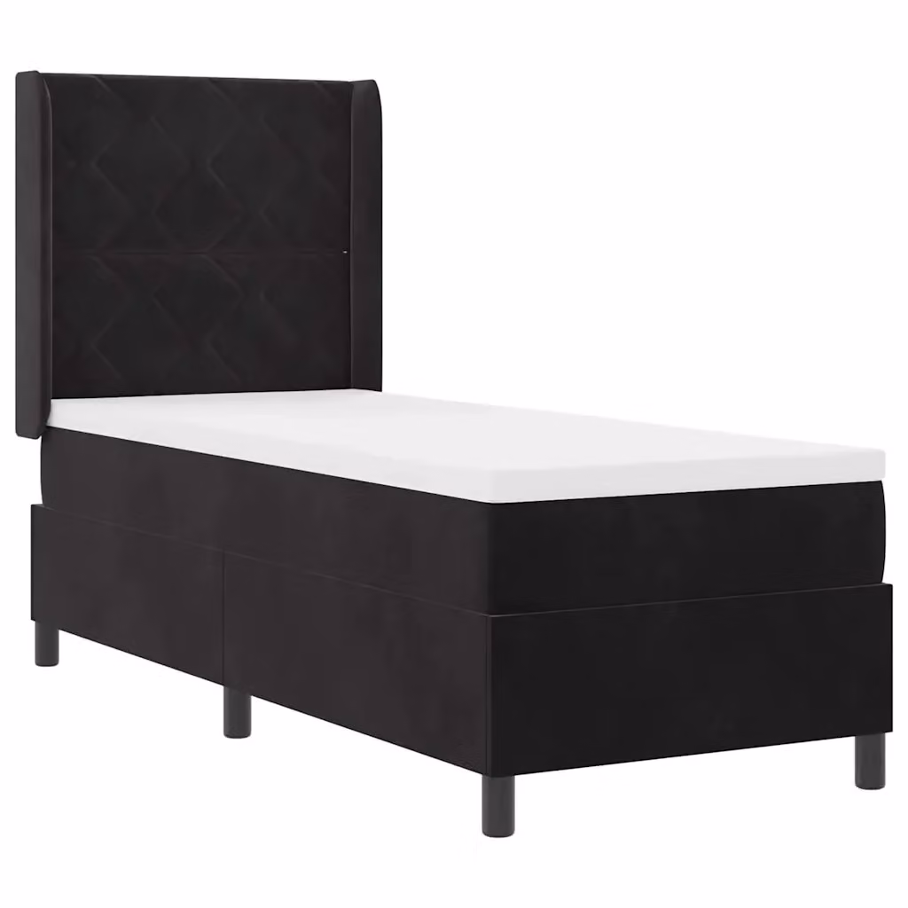 Letto a molle moderno vidaXL in velluto nero con illuminazione LED sottostante L/P/H: 200 x 80 x 128 cm – 2