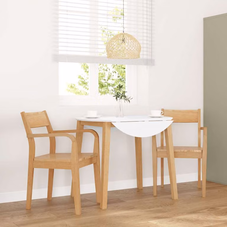 Set di 2 sedie da pranzo vidaXL in legno massello di Hevea colore marrone naturale