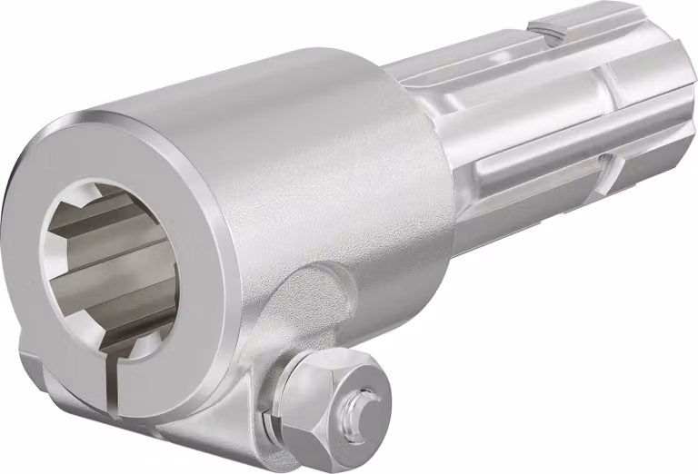Albero cardanico, boccola PTO 175 mm con supporto albero scanalato 1 3/8" Z6 per albero di uscita 1 3/4" Z6 trattore