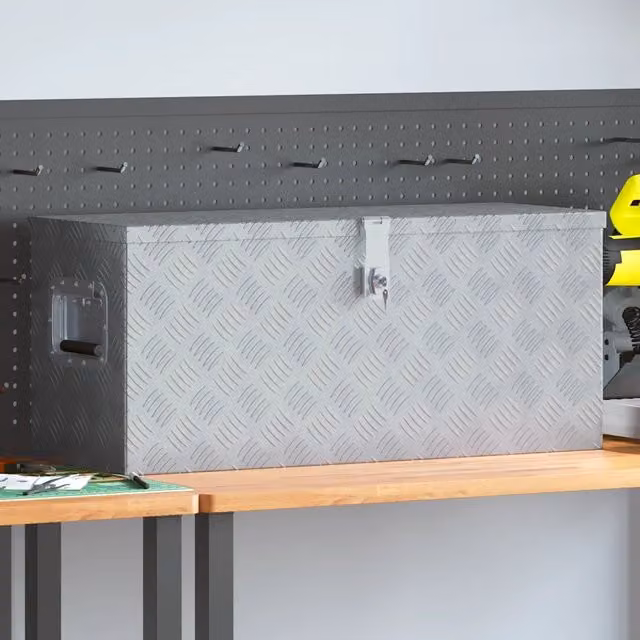Cassetta in alluminio vidaXL argento L 80 cm x P 30 cm x H 35 cm