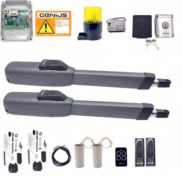 KIT CANCELLI A DUE ANTE BATTENTI KIT MISTRAL 433 RC MHZ FAAC GENIUS 51700781