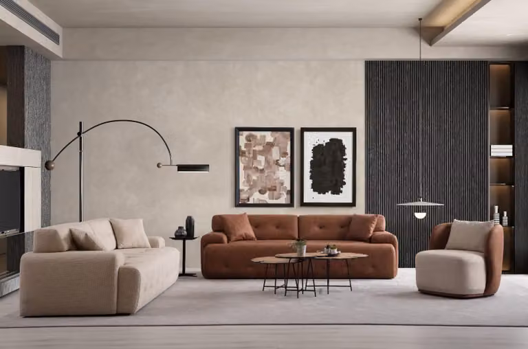 Exklusive 3tlg.Wohnzimmer Set Designer Sofagarnitur 3+3+1 Sitzer Neuheit