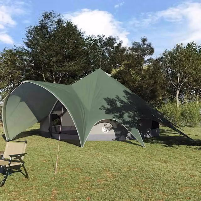 Tenda Teepee per 7 Persone 7 persona Verde e Grigio 42004014