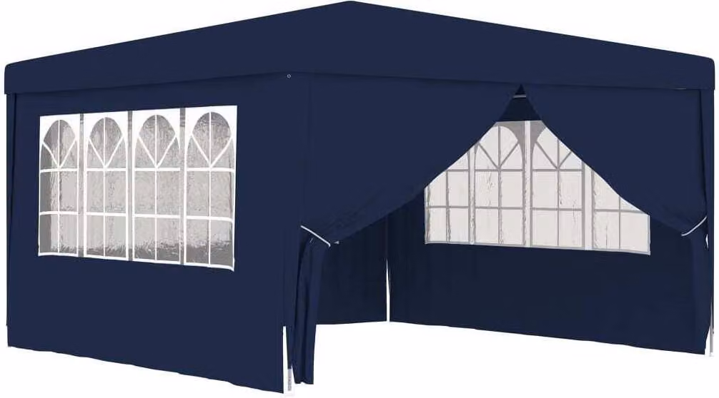 The Living Store Tenda professionale per feste con pareti laterali 4×4 m Blu 90 g/m²