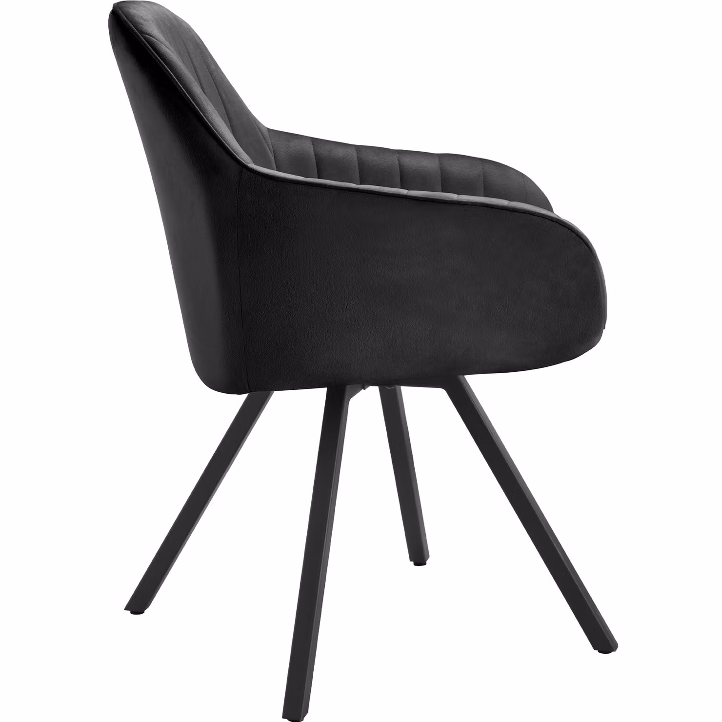 Poltrona girevole Snug TecTake GmbH con braccioli in velluto nero per la tua zona pranzo – 2