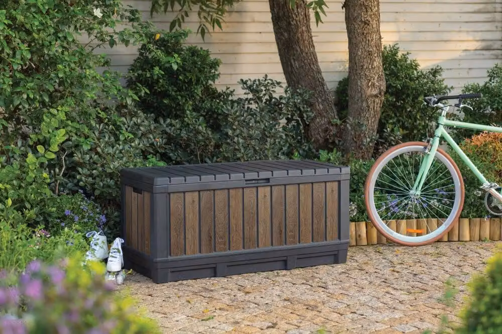Contenitore da giardino KETER Kentwood 350 L - 128 x 54 x 59 cm - noce