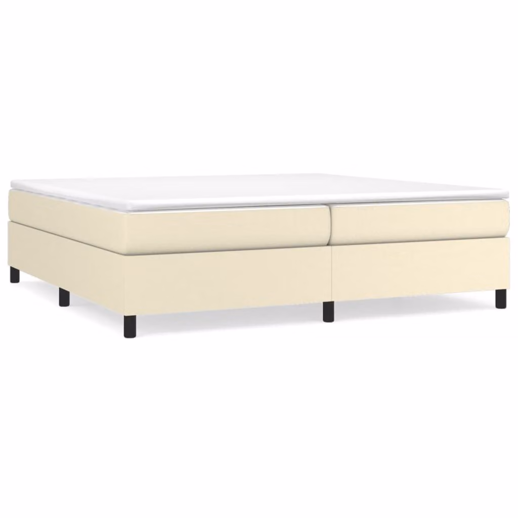 Giroletto a Molle con Materasso Crema 200x200 cm in Pelle finta