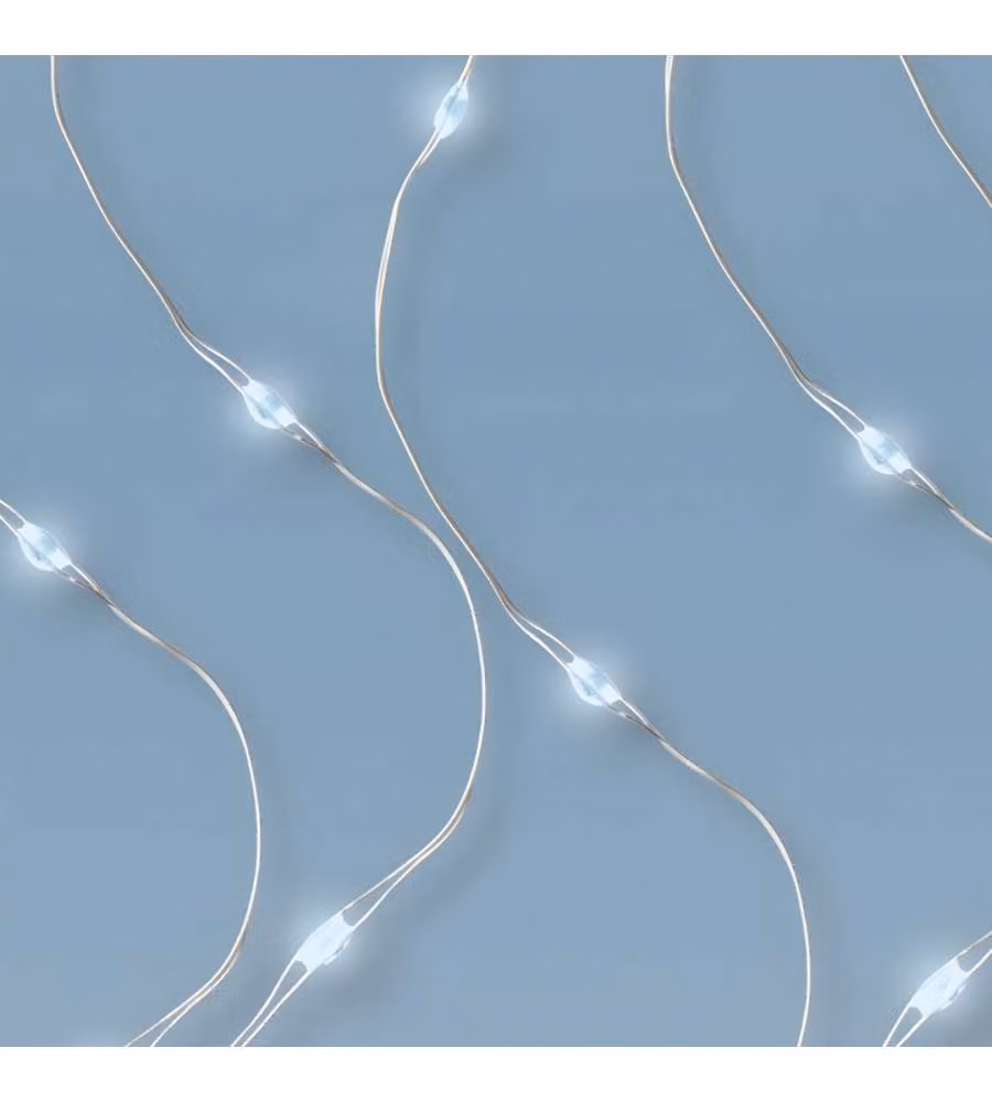 Luci di Natale Eleganti 40 Micro-LED a Batteria - Bianco Freddo - 2 m