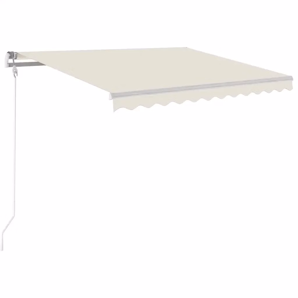 vidaXL Tenda da Sole Retrattile Automatica con Telecomando in Alluminio e Poliestere, L: 300 cm, P: 250 cm, Beige/Bianco – 2