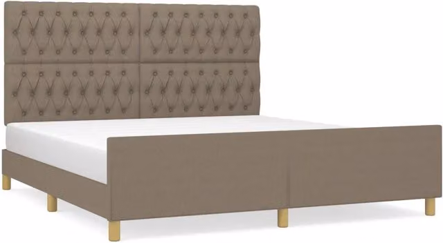 Letto matrimoniale | Letto per adulti | Giroletto senza Materasso Tortora 180x200 cm in Tessuto