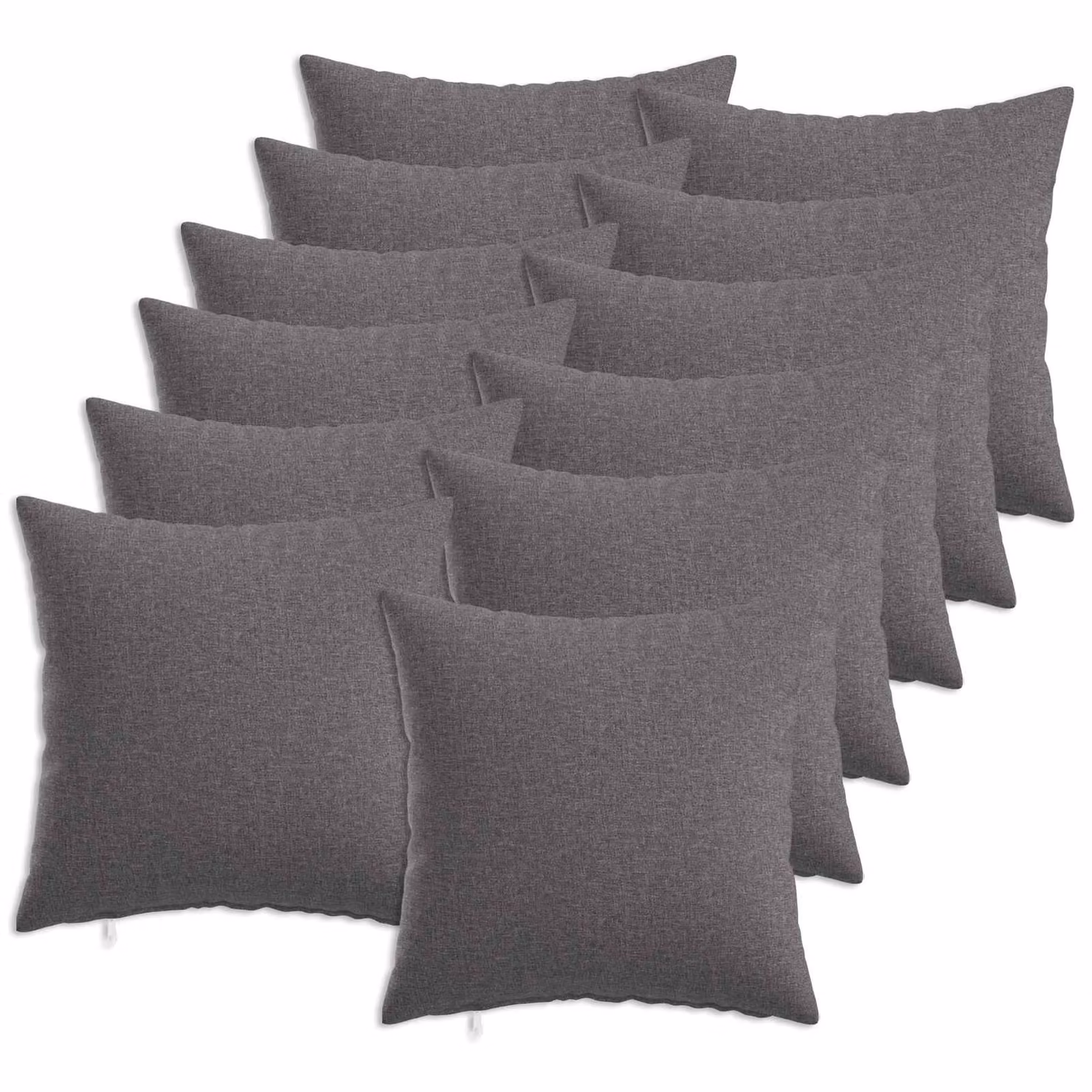 Set di 12 cuscini quadrati vidaXL HEERLEN in tessuto grigio chiaro con fodera lavabile