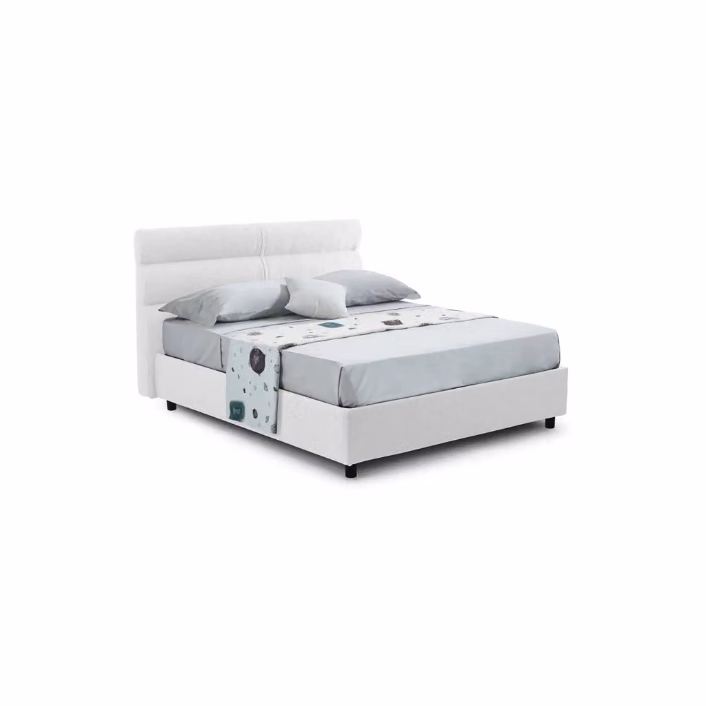 Letto Briona DMORA Piazza e Mezza con contenitore a sollevamento, Bianco, L: 120 cm x P: 200 cm – 2