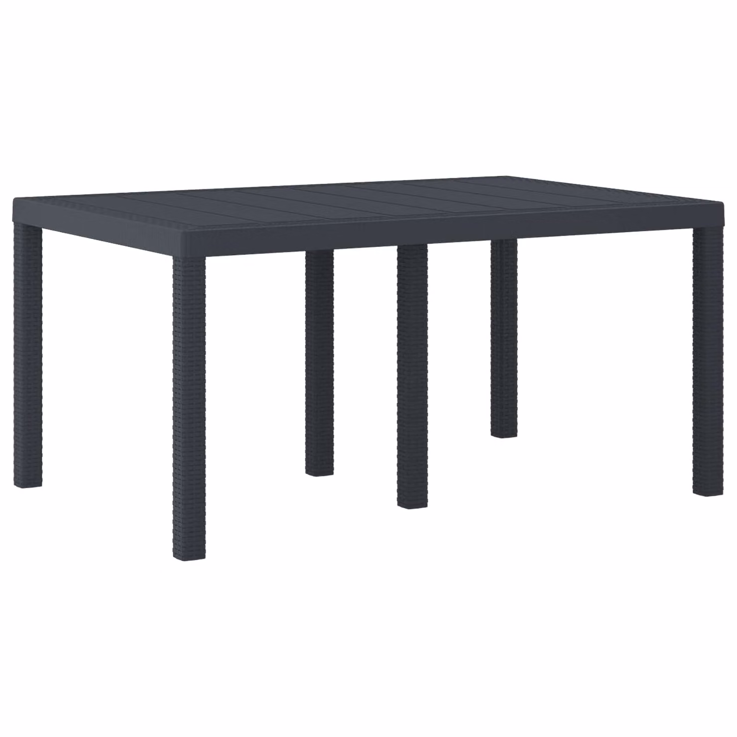 vidaXL Tavolo da Giardino Rettangolare in Polyrattan Antracite e Nero