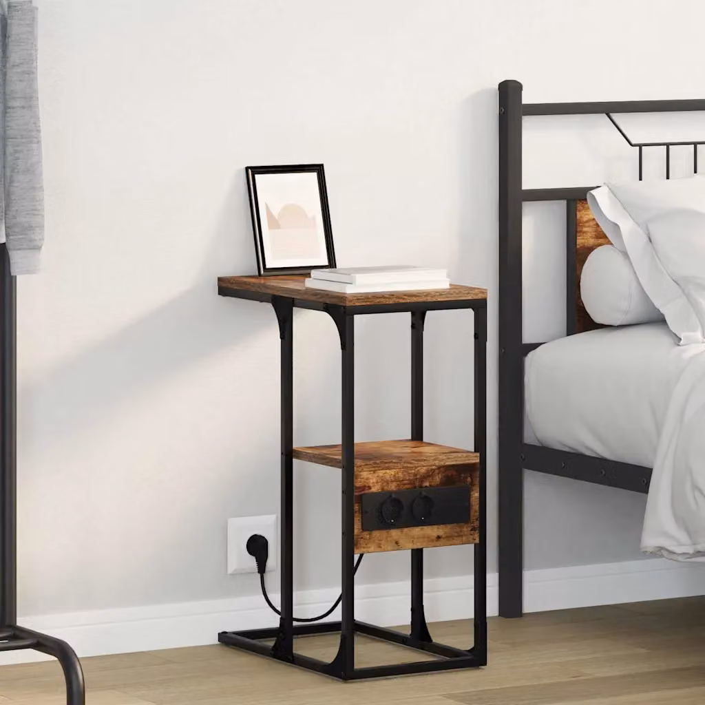 Armadio da Notte vidaXL in Rovere Fumé Marrone L: 41,5 cm, P: 26 cm, H: 60,5 cm