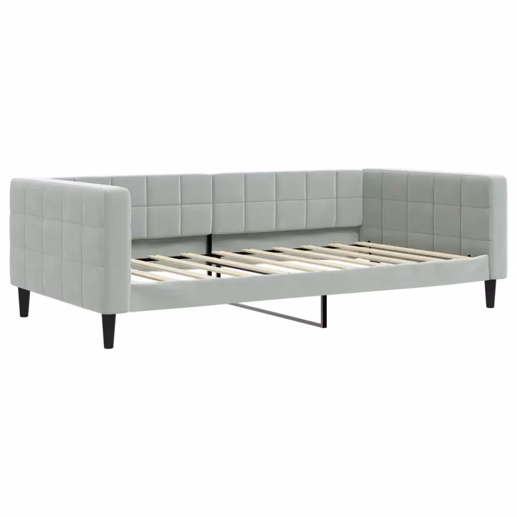Letto moderno vidaXL imbottito grigio per camera da letto o soggiorno L/P/H: 190 x 110 x 68 cm – 2