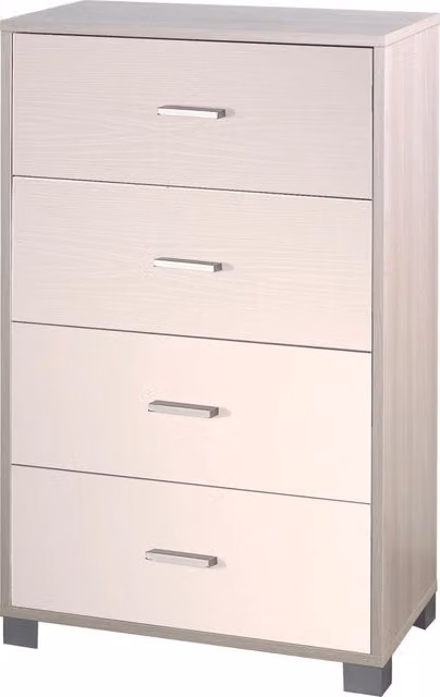 Mobile 4 Cassetti 70x112x41 cm Olmo Chiaro/Bianco Fiammato