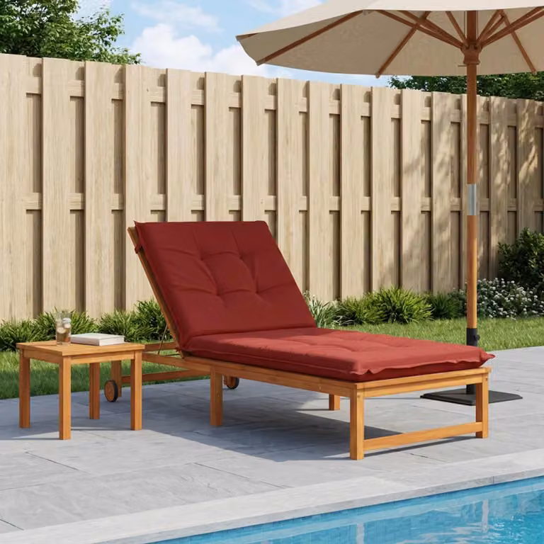 vidaXL Cuscino per Lettino GEMERT Rosso, in Poliestere con Rivestimento Rimovibile e Resistente ai Raggi UV