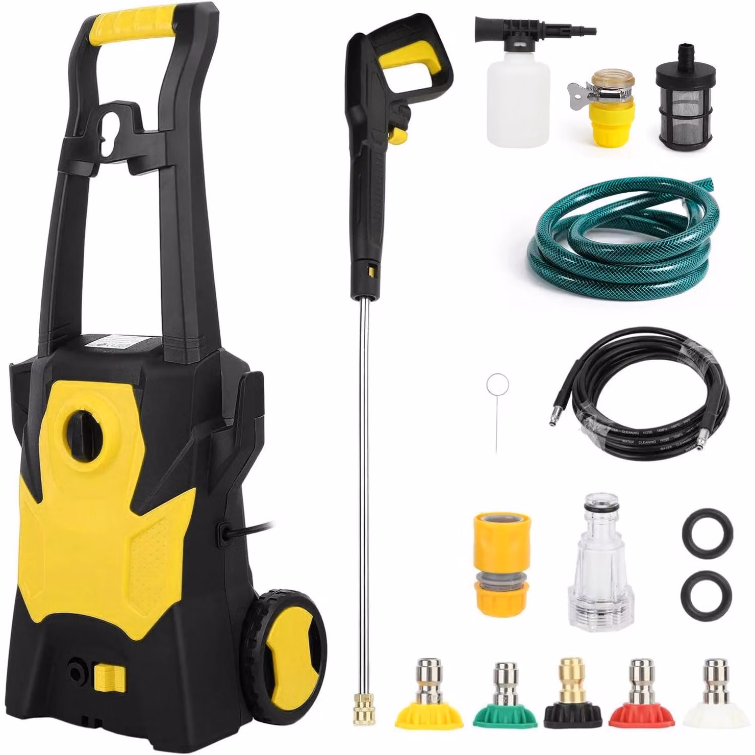 Idropulitrice – Pistola a spruzzo – 1600W – 110 bar – Tubo flessibile da 3 metri