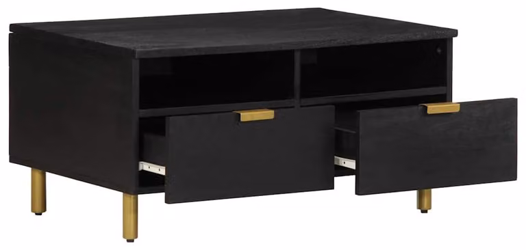 vidaXL Tavolino nero 80x54x40 cm Materiale a base di legno
