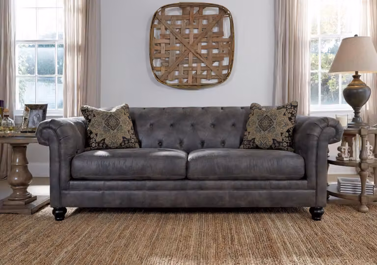 Chesterfield Design Luxus Polster Sofa Couch Sitz Garnitur Leder #262