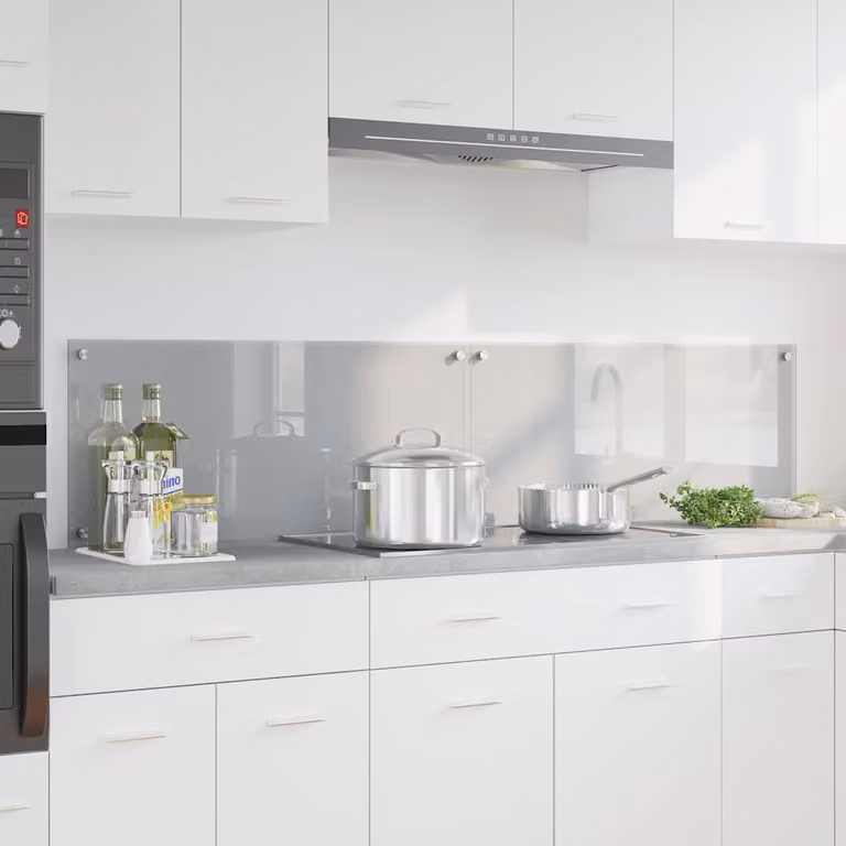 Set di 2 schienali da cucina vidaXL in vetro grigio, L 90 cm x P 40 cm