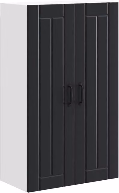 Pensile da cucina moderno LUCCA nero con ante a battente e ripiani interni L: 60 cm, P: 31 cm, H: 100 cm