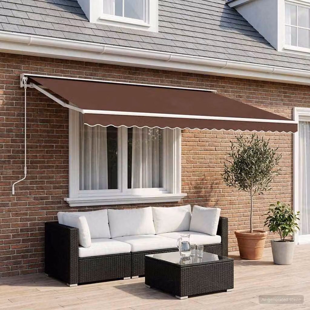 Tessuto di ricambio per tenda da sole vidaXL in poliestere, colore marrone, 600 x 300 cm