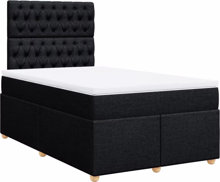 Maison Exclusive - Giroletto a Molle con Materasso Nero 120x200 cm in Tessuto