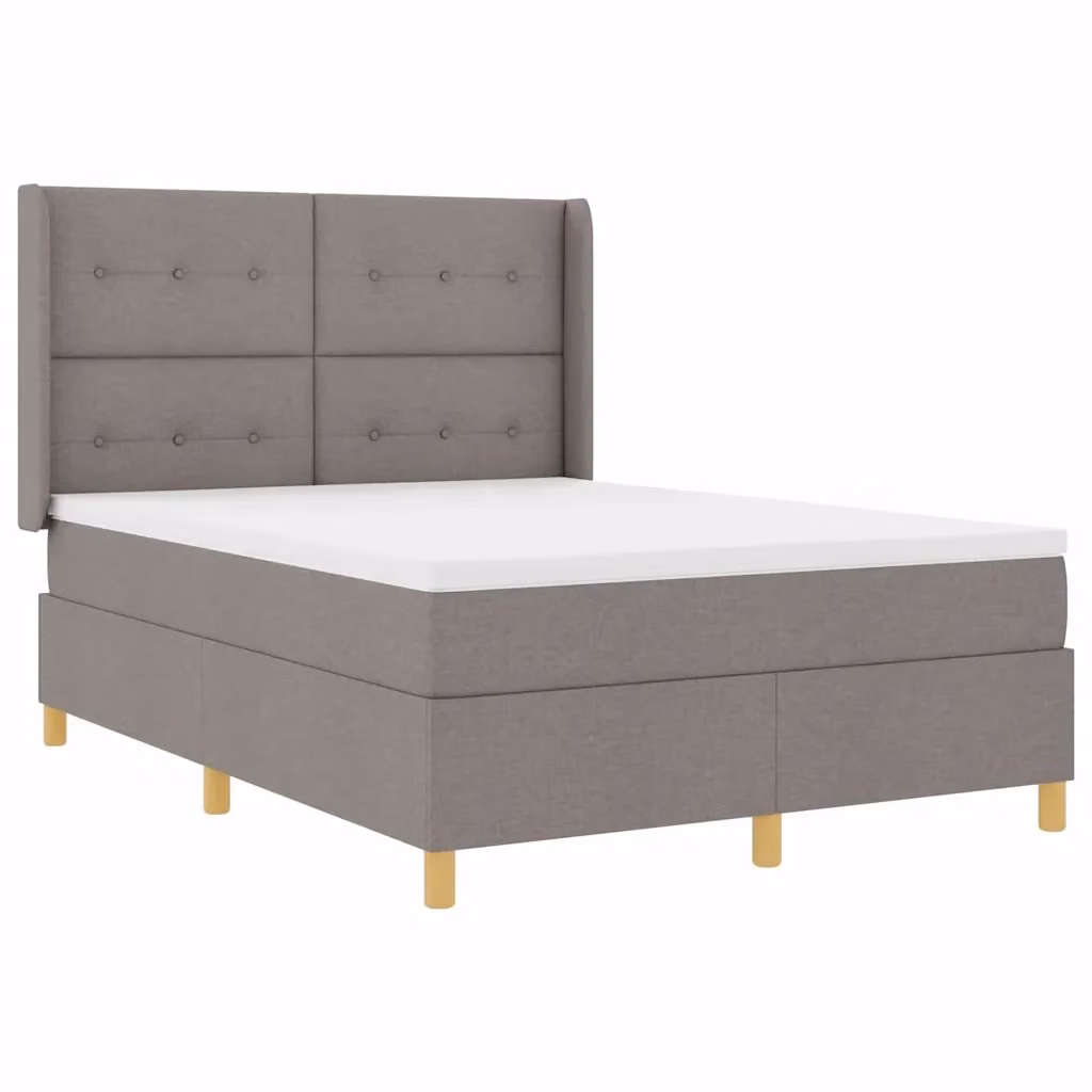 Letto a molle moderno vidaXL con strisce LED e porta USB, rivestimento in tessuto beige o grigio, L/P: 160 x 200 cm – 2