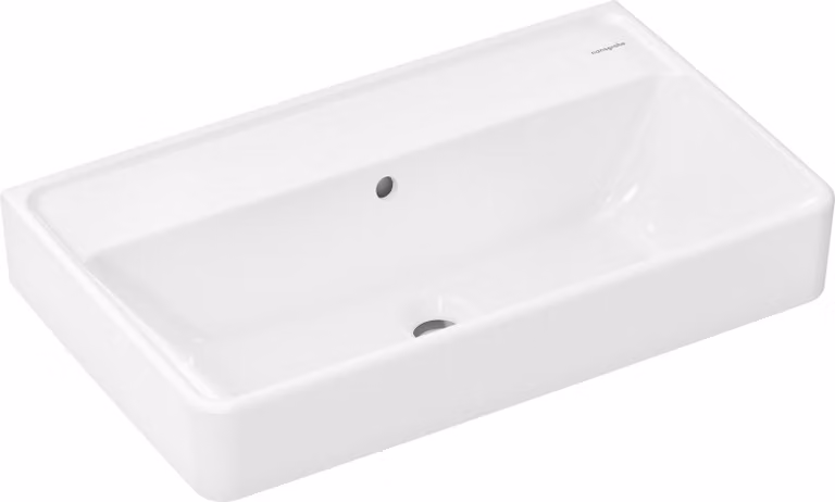 hansgrohe Xanuia Q lavabo compact, sans trou pour robinet, avec trop-plein, 650x390mm, blanc, 60218450, 60218450