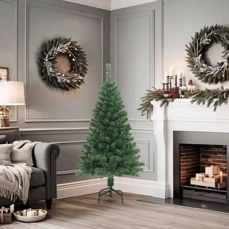 vidaXL Albero di Natale Artificiale con Rami Spessi Verde 150 cm PVC