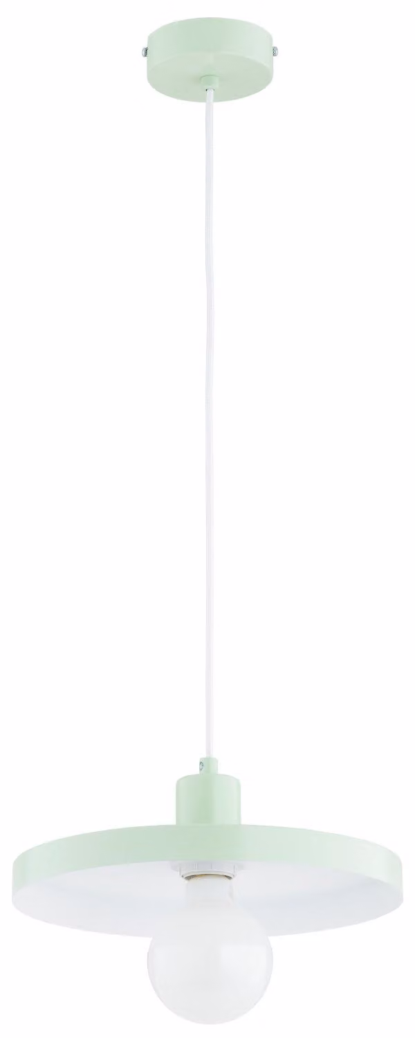 Lampada a sospensione a disco piatto LITO verde 1xE27x15W in metallo, dimensioni: 80x30x30 cm, IP20, Alfa