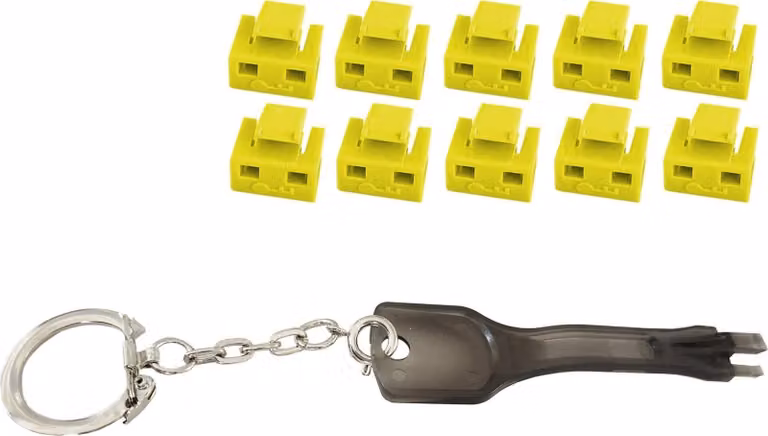 shiverpeaks BS08-01032 shiverpeaks Blocco per porta RJ45 con chiave, giallo