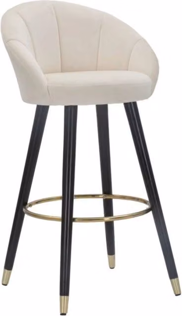 Sgabello Bar Prague Crema cm 55x56x104
