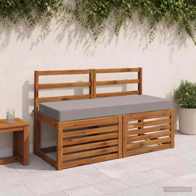 Cuscino per la seduta vidaXL SOEST in poliestere grigio con rivestimento lavabile e resistente ai raggi UV