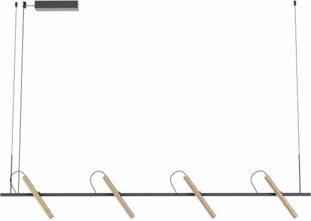 Lampada a sospensione LED Redo Group Praxi, design minimalista regolabile e dimmerabile, finitura nero o argento con dettagli in legno