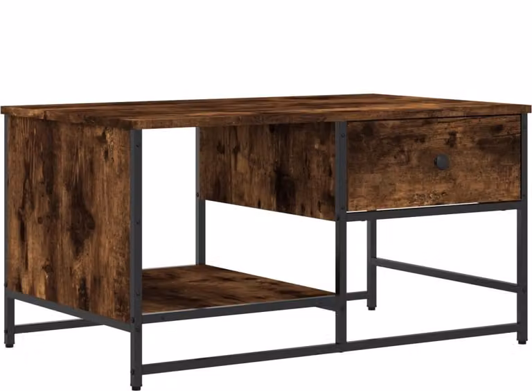 Tavolino da Salotto Rovere Fumo 85,5x51x45 cm Legno Multistrato