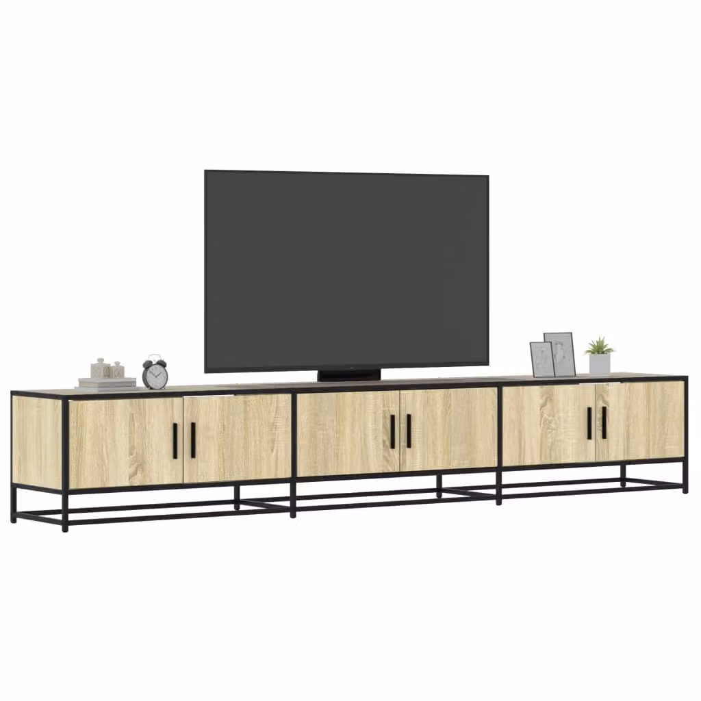 Mobile per TV con ruote vidaXL in stile industrial, colore marrone, L: 240 cm, P: 35 cm, H: 41 cm