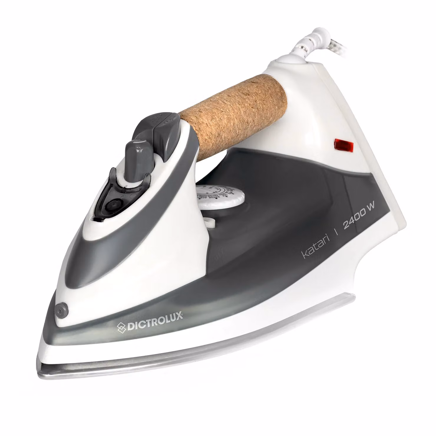 Ferro da stiro Dictrolux Katari bianco con vapore verticale e funzione anticalcare da 2400 Watt