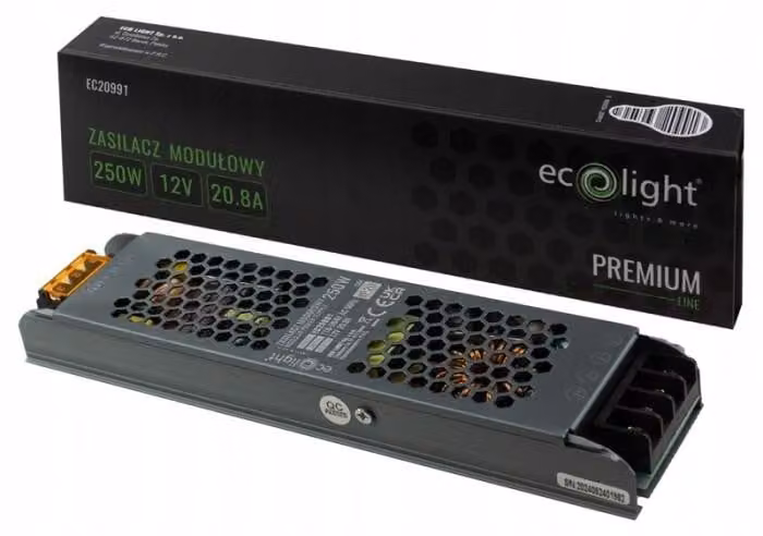 Alimentatore LED modulare slim 250W 12V IP20 PREMIUM Eco Light EC20991
