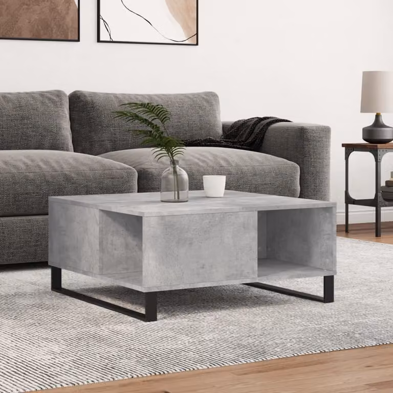 Maison Exclusive - Tavolino grigio cemento 80x80x36,5 cm Materiale ligneo