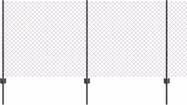 Recinzione da giardino rettangolare in acciaio e PVC con rivestimento a polvere, colore grigio