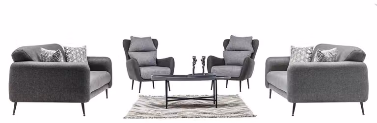 Polstergruppe Sofa Set Wohnzimmergarnitur Garnitur Couch Sofagarnitur 3+3