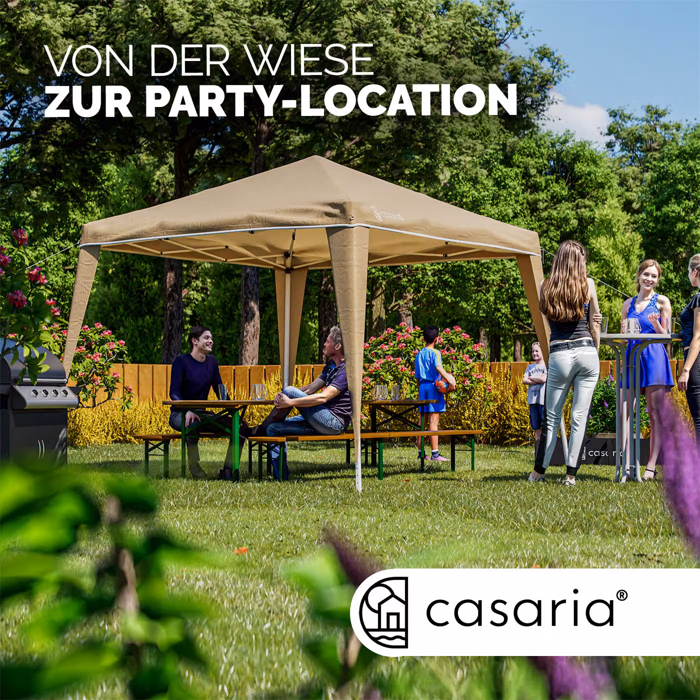 Gazebo da giardino Casaria Capri beige L 300 cm x P 300 cm x H 250 cm – 3