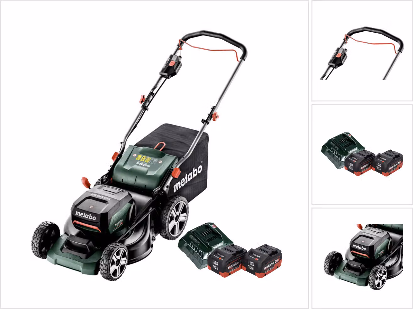 Metabo RM 36-18 LTX BL 46 Tosaerba a batteria 36 V ( 2x 18 V ) 46 cm senza spazzole + 2x batteria 10,0 Ah + caricatore